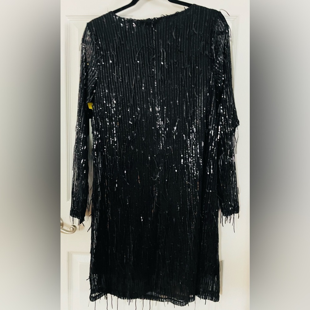 Absolutely Famous Longsleeve Black Sequin Dress NWT Medium - Picture 3 of 4